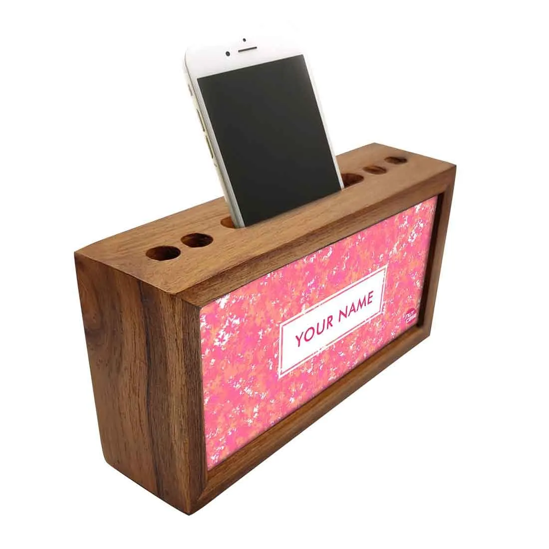 Custom Wooden desk organizer tray - Pink