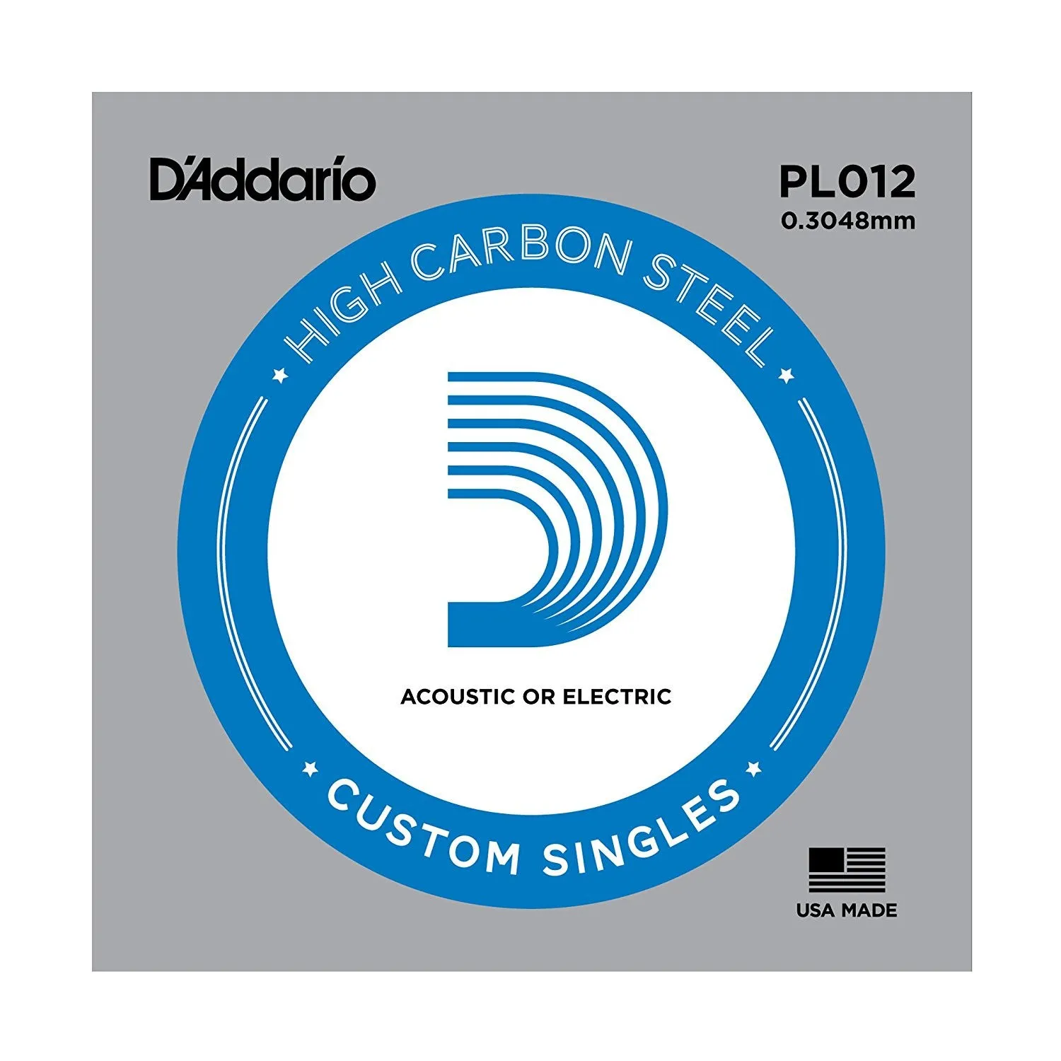 D'Addario PL012 Plain Steel Guitar Single String, .012