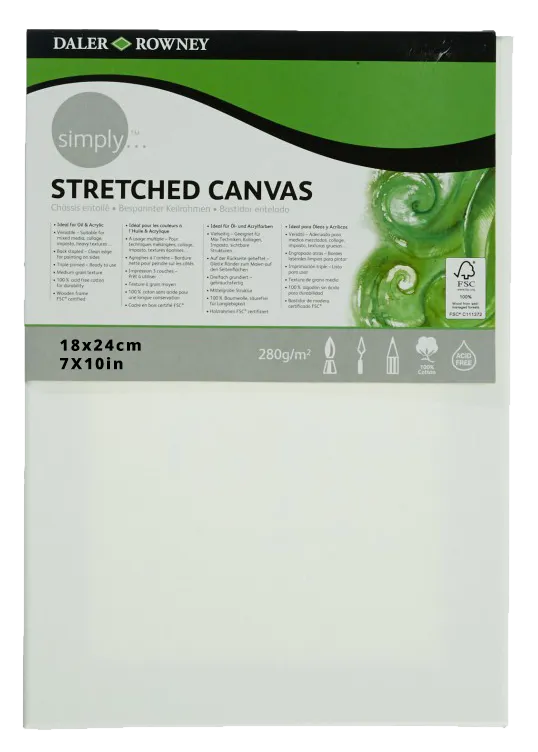 Daler Rowney Simply Stretched Canvas 18*24cm/7*10"