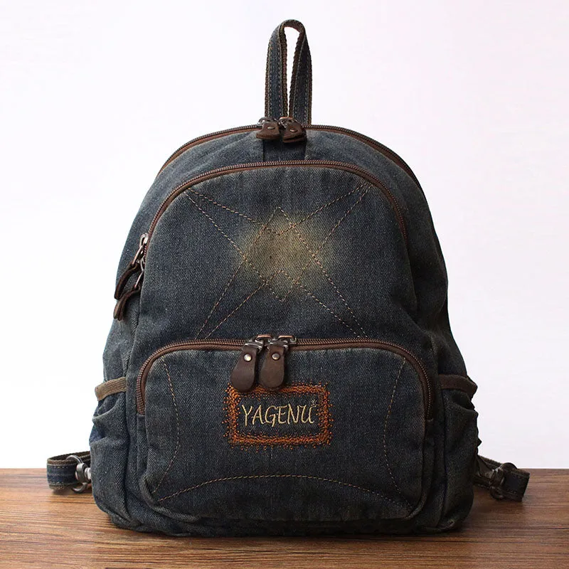 Denim Blue Backpack School Backpack Womens Blue Denim School Rucksack Bag For Women