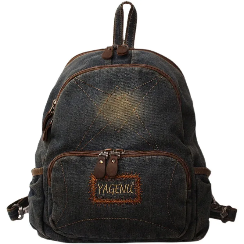 Denim Blue Backpack School Backpack Womens Blue Denim School Rucksack Bag For Women