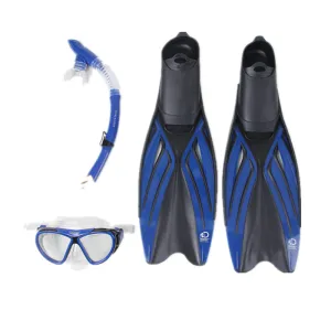 DISCOVERY ADVENTURES MASK FIN SNORKEL SET WITH ADULT & KIDS SNORKELING GEAR,PANORAMIC VIEW DIVING MASK,TREK FIN,DRY TOP SNORKEL TRAVEL BAGS,SNORKEL FOR LAP SWIMMING