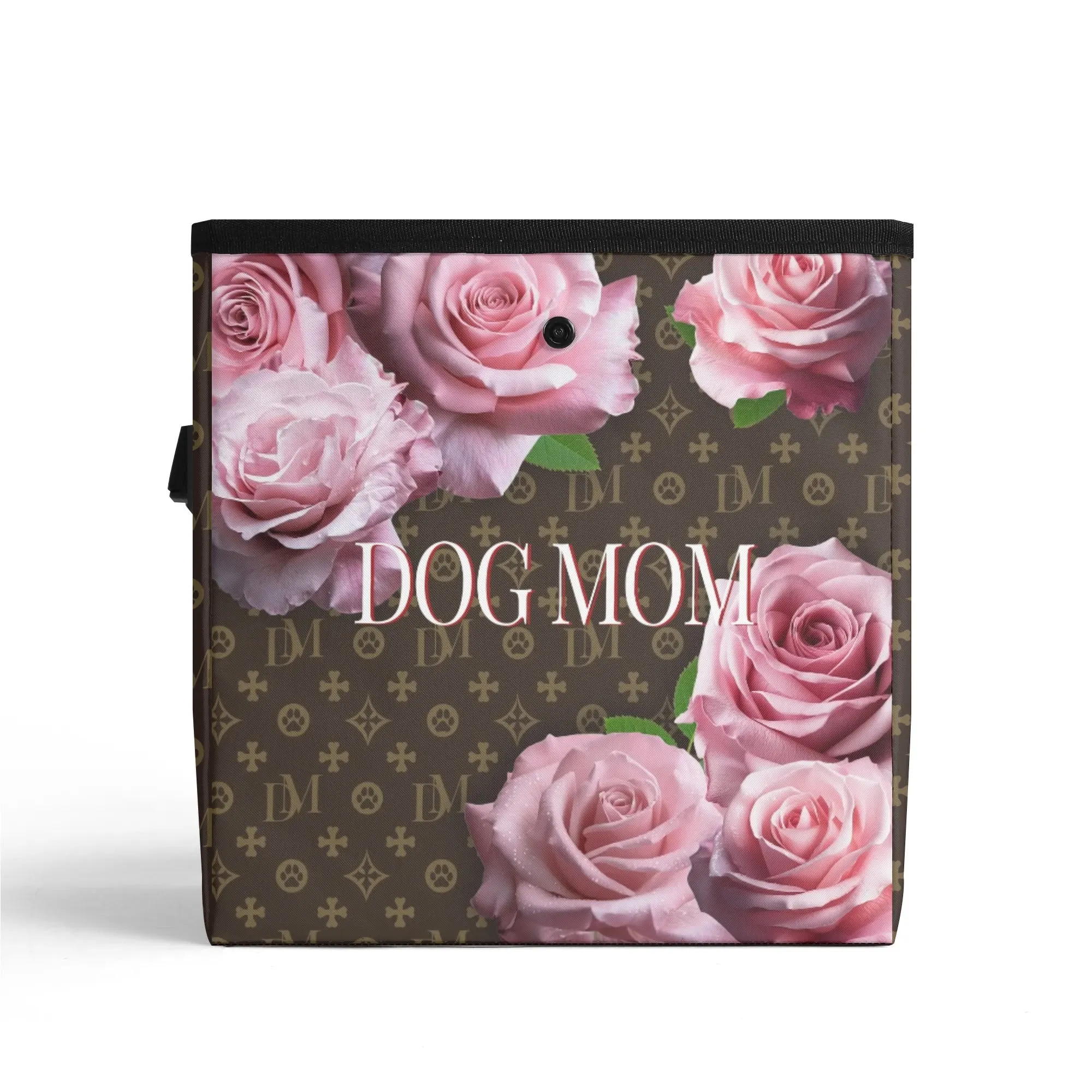 Dog Mom Signature "DM" Motif Pink Rose Car Organizer