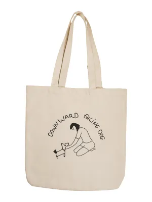 downward facing dog organic cotton premium tote bag