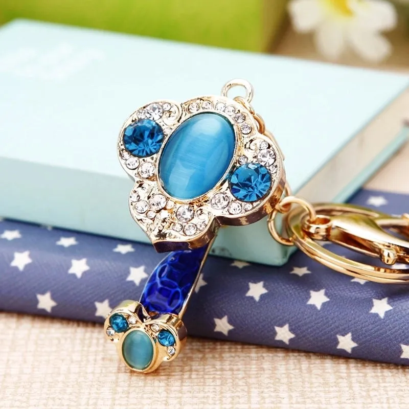 Elegant Simple Style Color Block Metal Inlay Rhinestones Women's Keychain