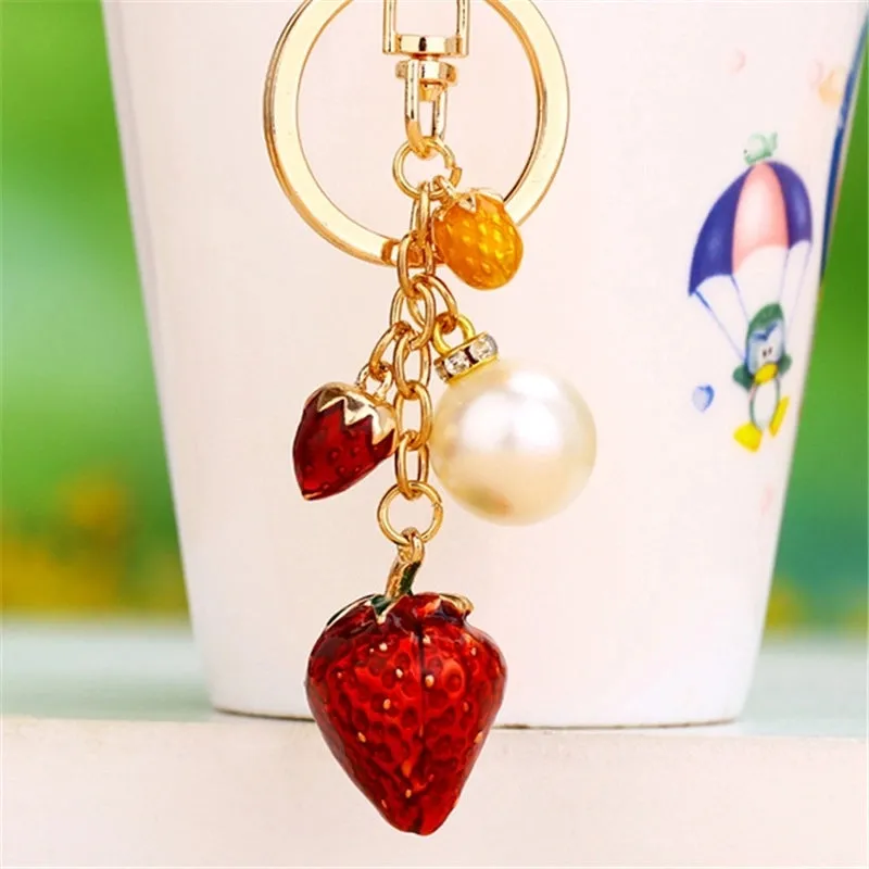 Elegant Simple Style Color Block Metal Inlay Rhinestones Women's Keychain