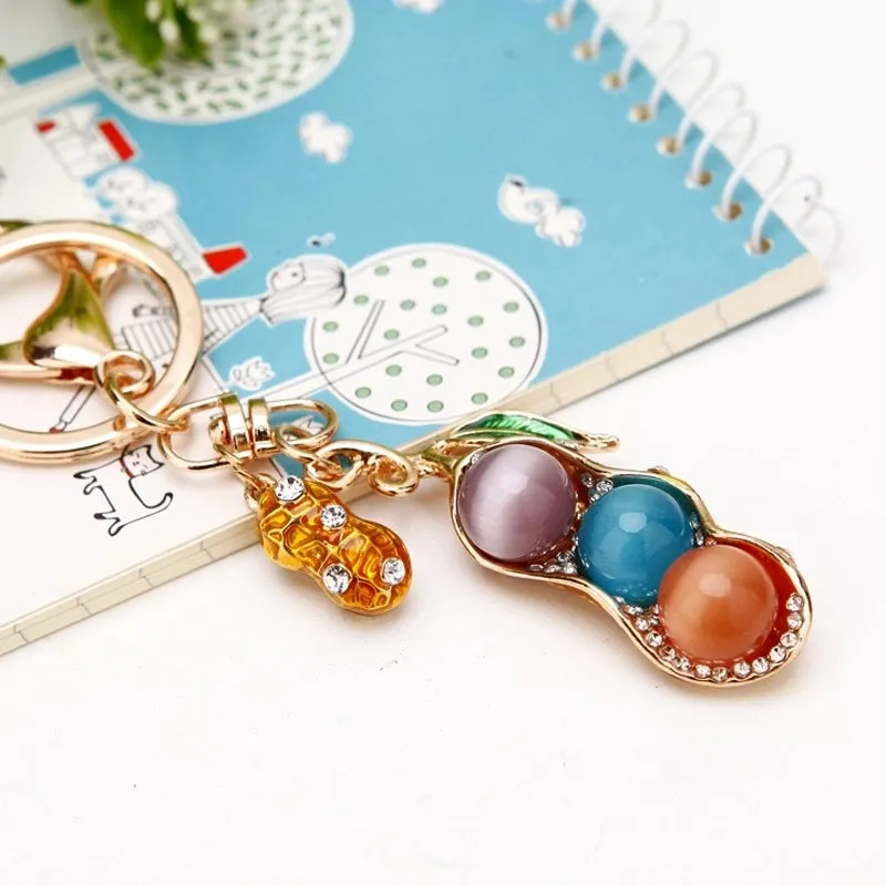 Elegant Simple Style Color Block Metal Inlay Rhinestones Women's Keychain