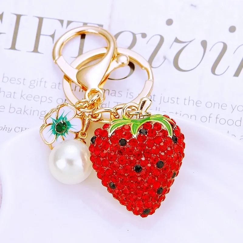 Elegant Simple Style Color Block Metal Inlay Rhinestones Women's Keychain