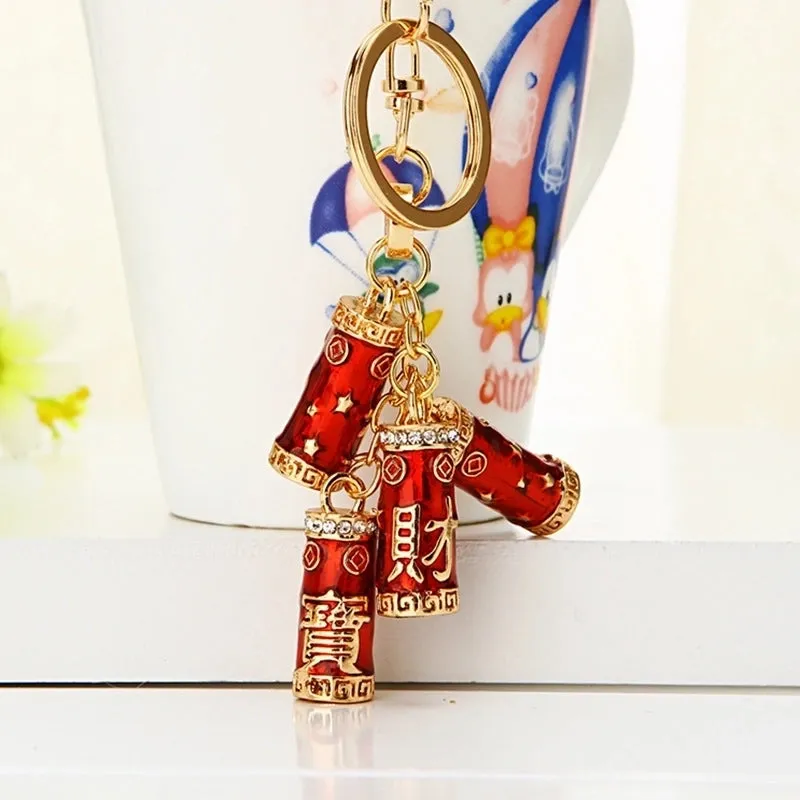 Elegant Simple Style Color Block Metal Inlay Rhinestones Women's Keychain