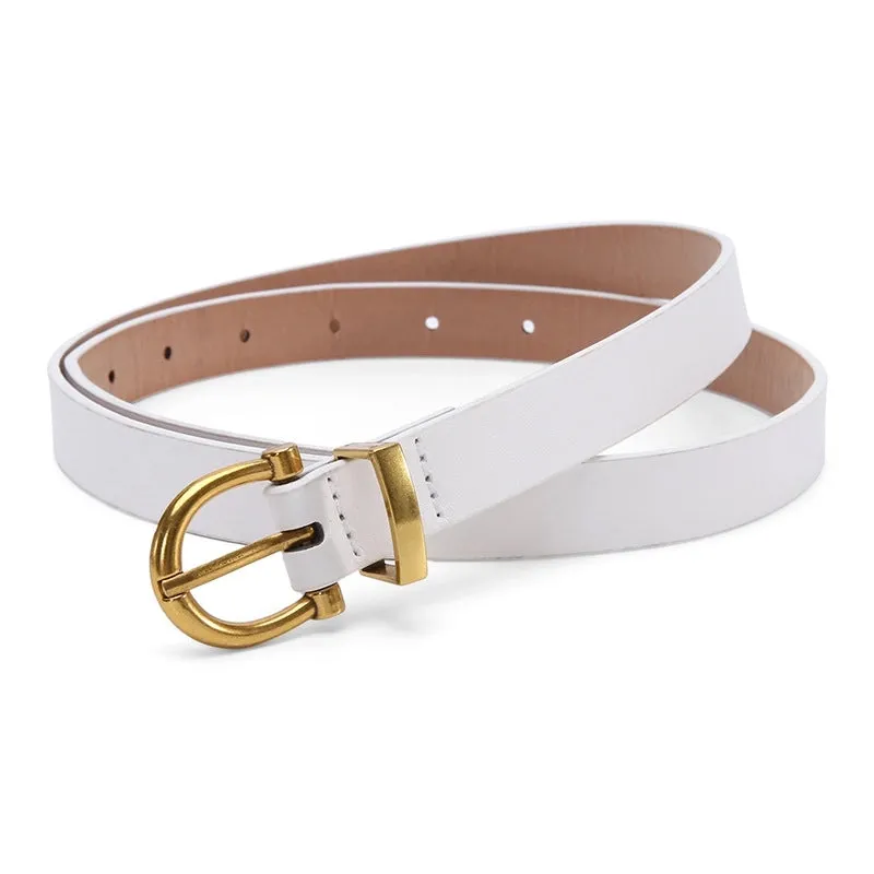 Elegant Sweet Solid Color Pu Leather Plating Women's Leather Belts