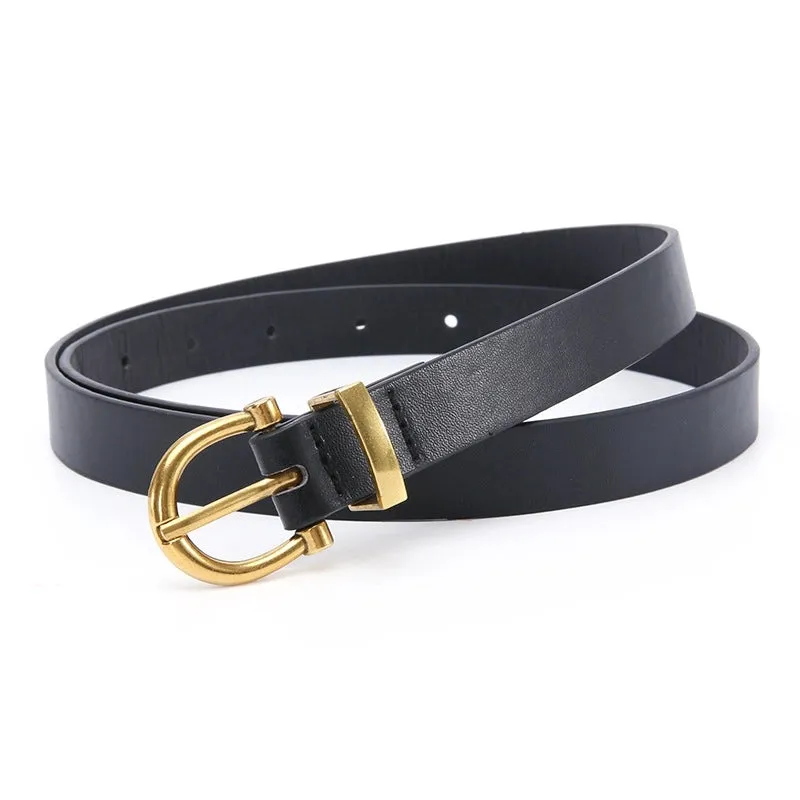 Elegant Sweet Solid Color Pu Leather Plating Women's Leather Belts