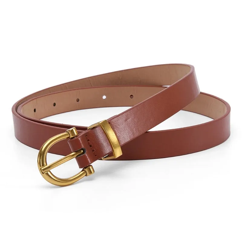 Elegant Sweet Solid Color Pu Leather Plating Women's Leather Belts