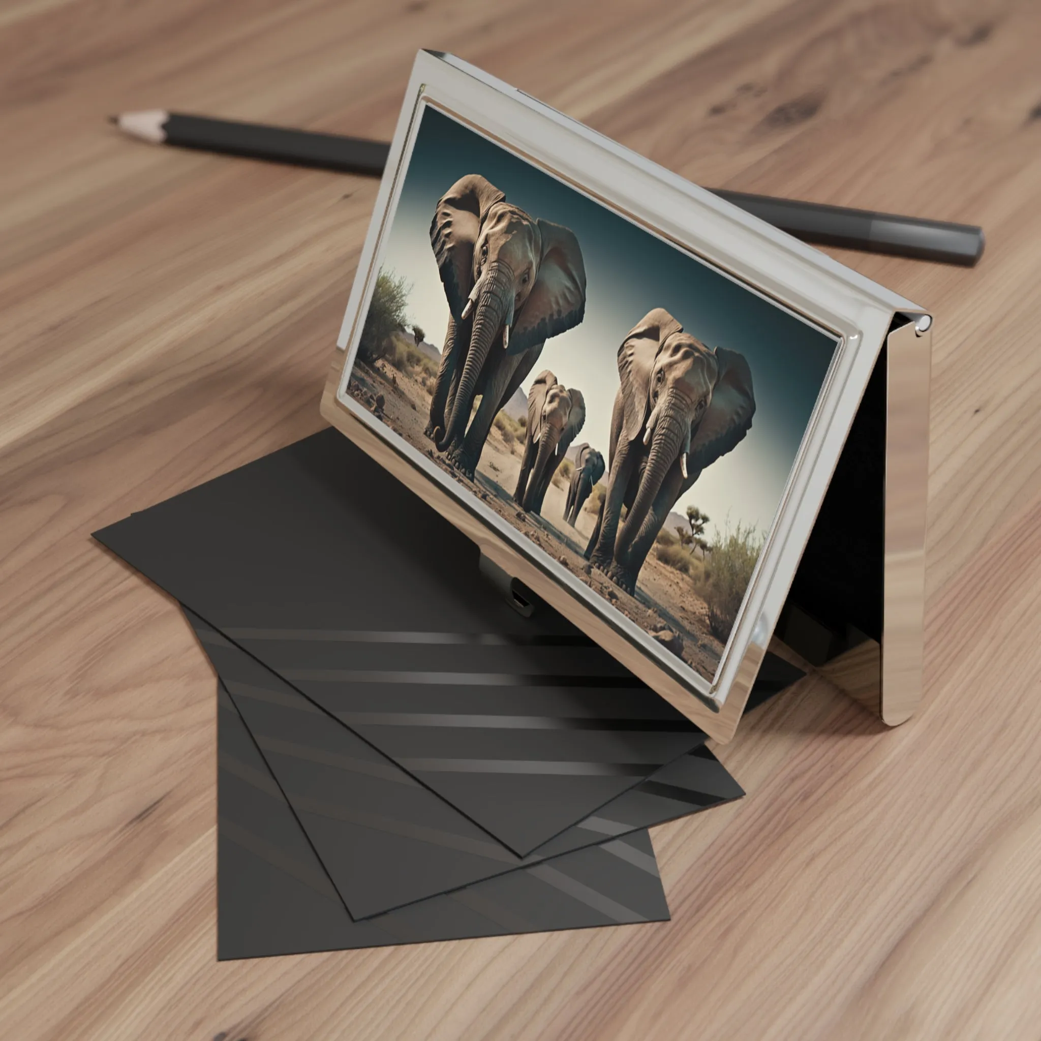 Elephant Family Business Card Holder