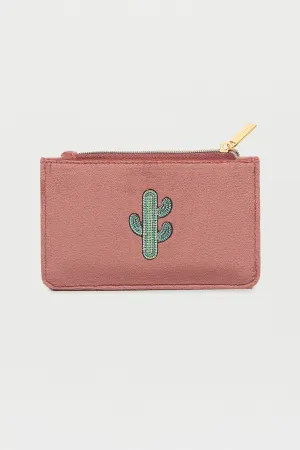 Embroidered Cactus Card Purse