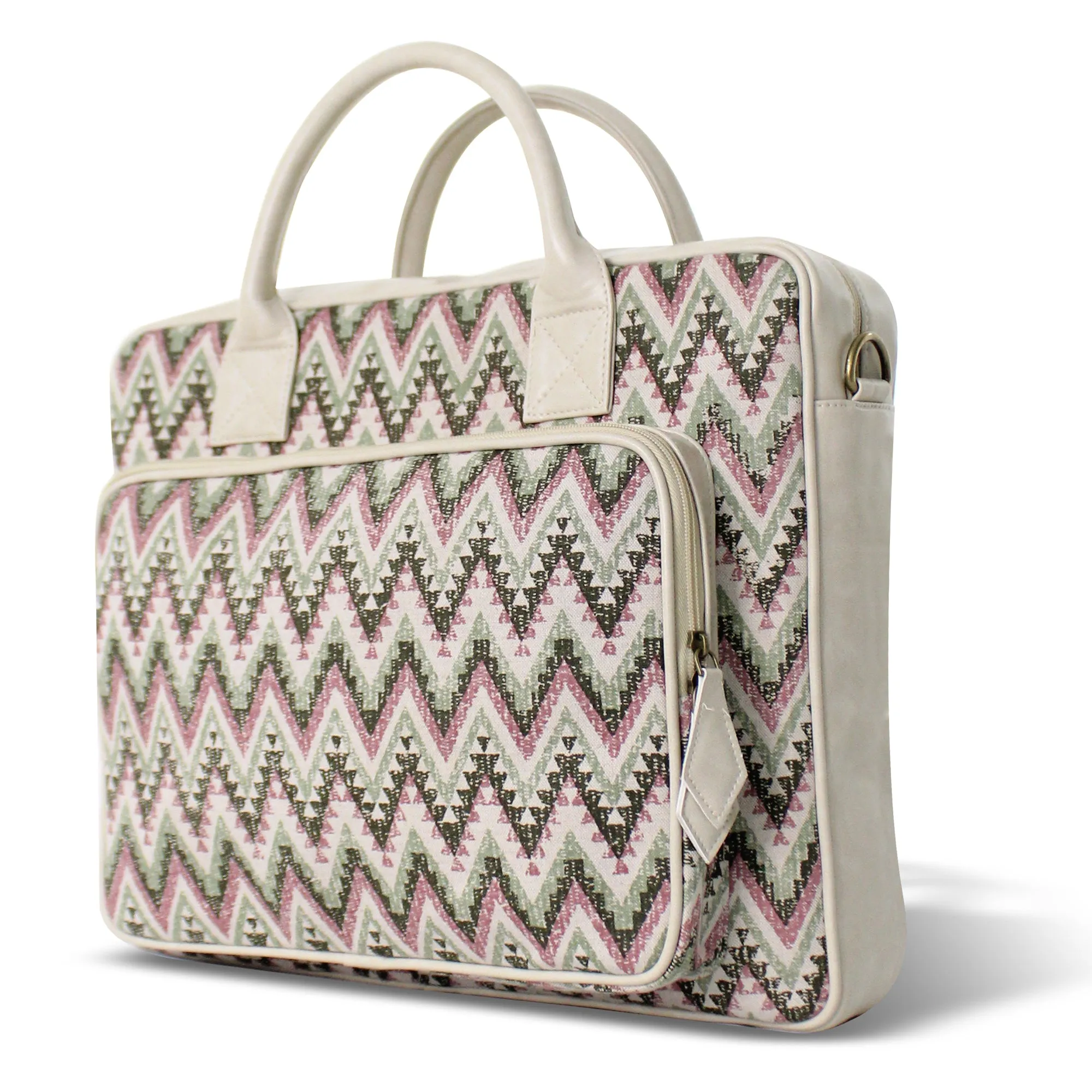 Euphoria Messenger Laptop Bag for Women- Ethnic White