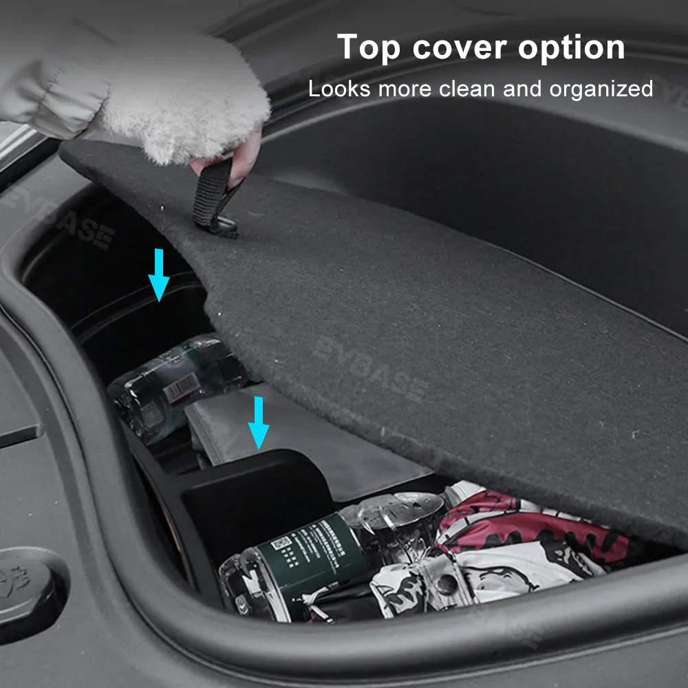 EVBASE Tesla Model 3 Highland Front Trunk Storage Box Organizer With Compartments TPE Frunk Trunk Liner