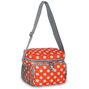 Everest Cooler Lunch Bag - Orange/White Dot