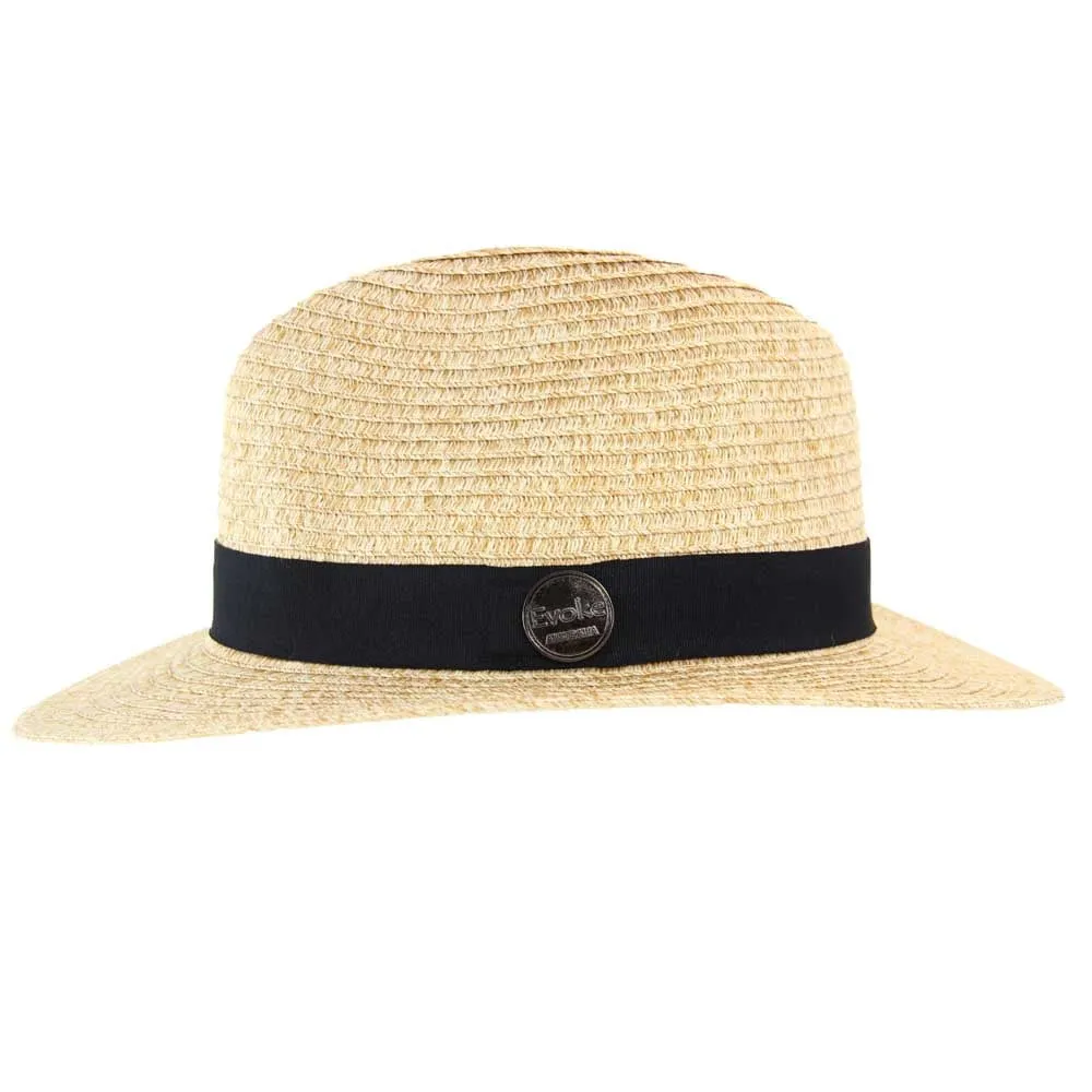 Evoke Flexibraid Phoenix Unisex Fedora - Natural/Black