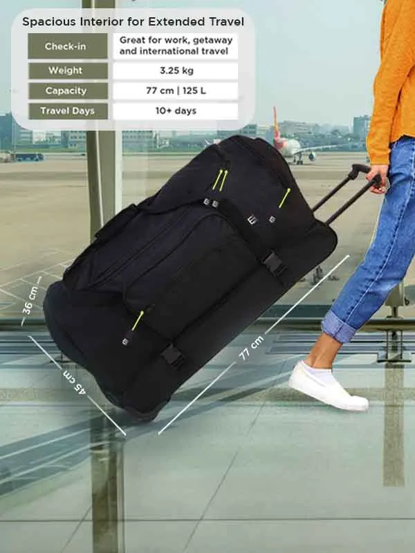 Extra Large Roller Trolley Duffel Travel Bag- 117L