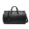 Factory wholesale Black PU leather luggage travel bag business suit bag men Duffel Travelling bag