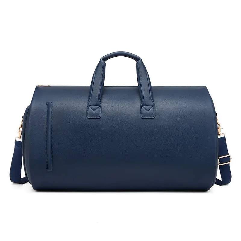 Factory wholesale Black PU leather luggage travel bag business suit bag men Duffel Travelling bag