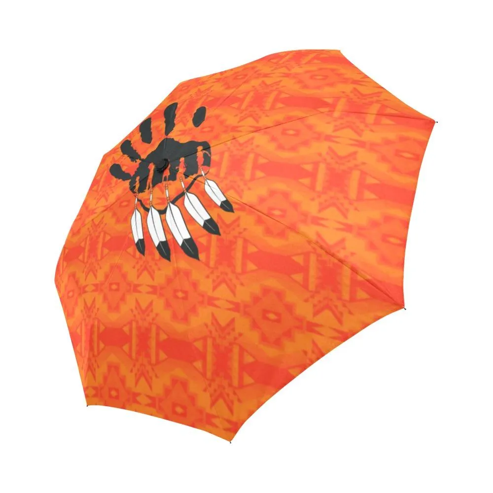 Fancy Orange A feather for each Auto-Foldable Umbrella