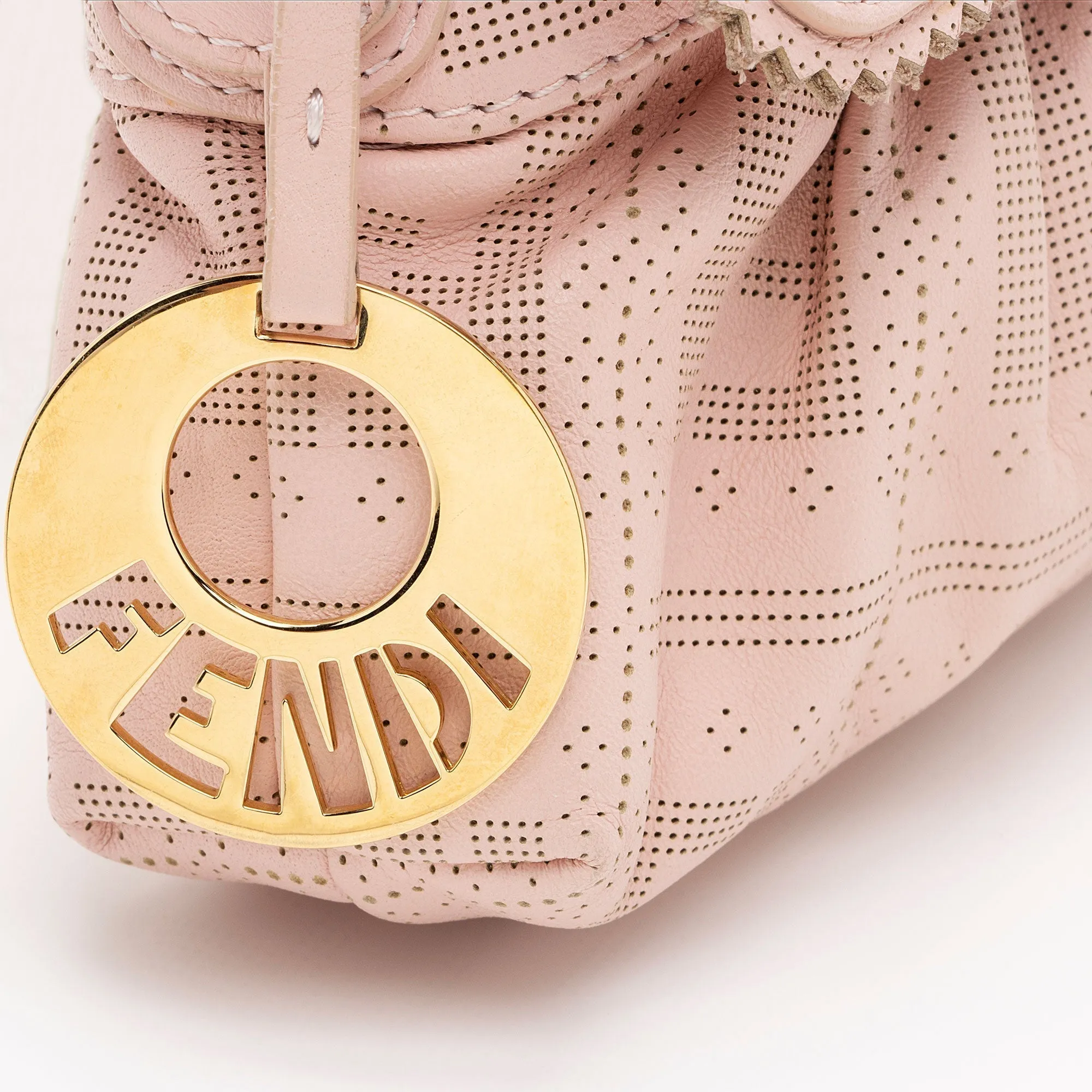 Fendi FF Perforated Leather Chef Mini Flap Bag (SHF-OTJSCU)