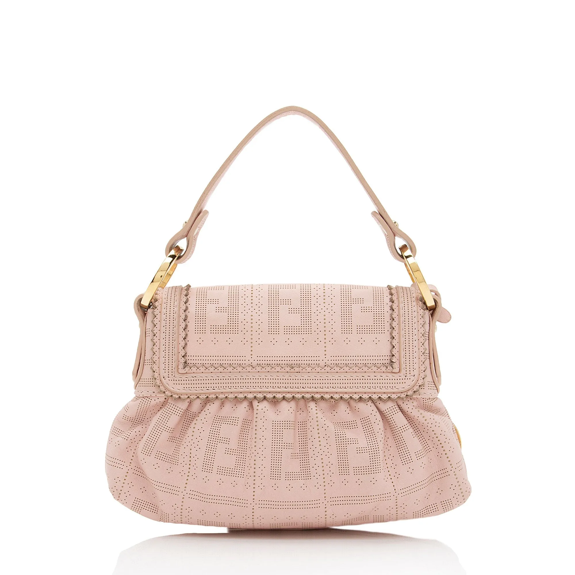 Fendi FF Perforated Leather Chef Mini Flap Bag (SHF-OTJSCU)