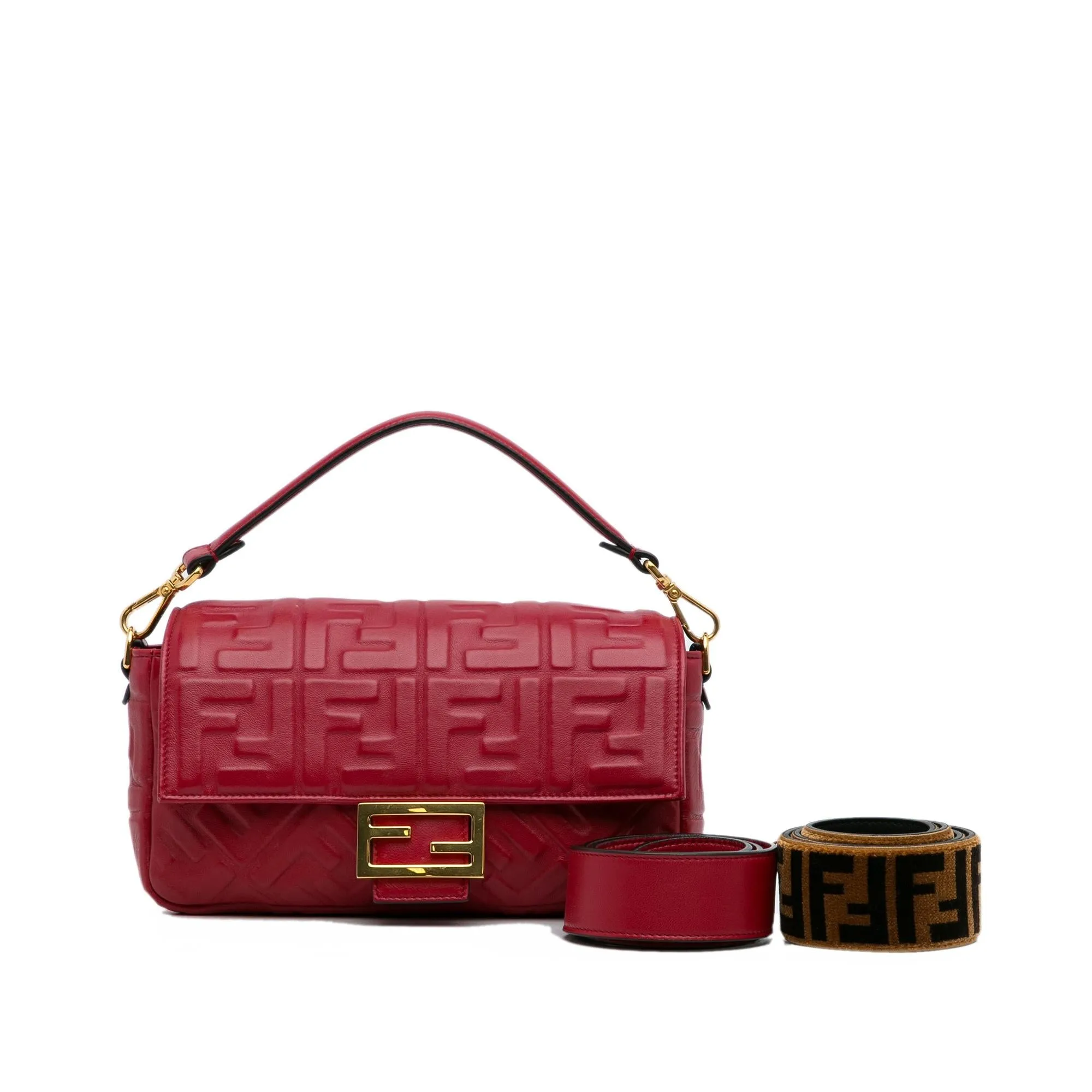 Fendi Medium Embossed Zucca Baguette (SHG-nWpDEM)