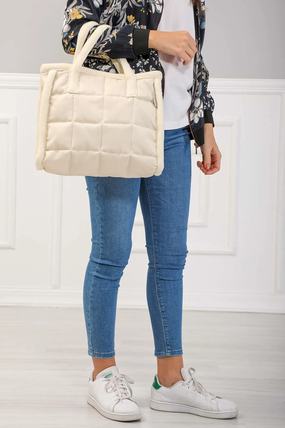 Fleece Framed Quilted Polyamide Canvas Plush Stylish Handbag for Women,CK-15