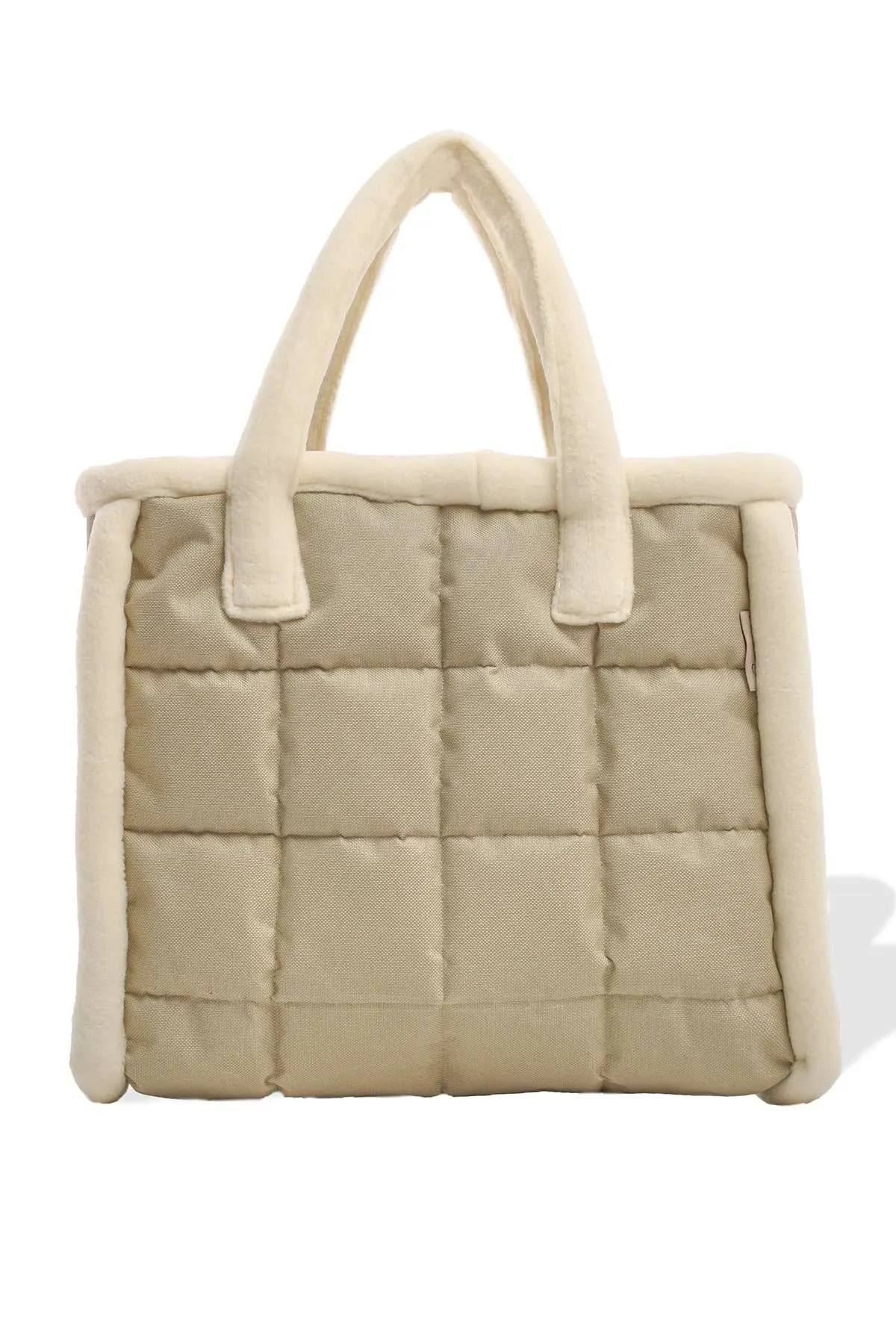 Fleece Framed Quilted Polyamide Canvas Plush Stylish Handbag for Women,CK-15