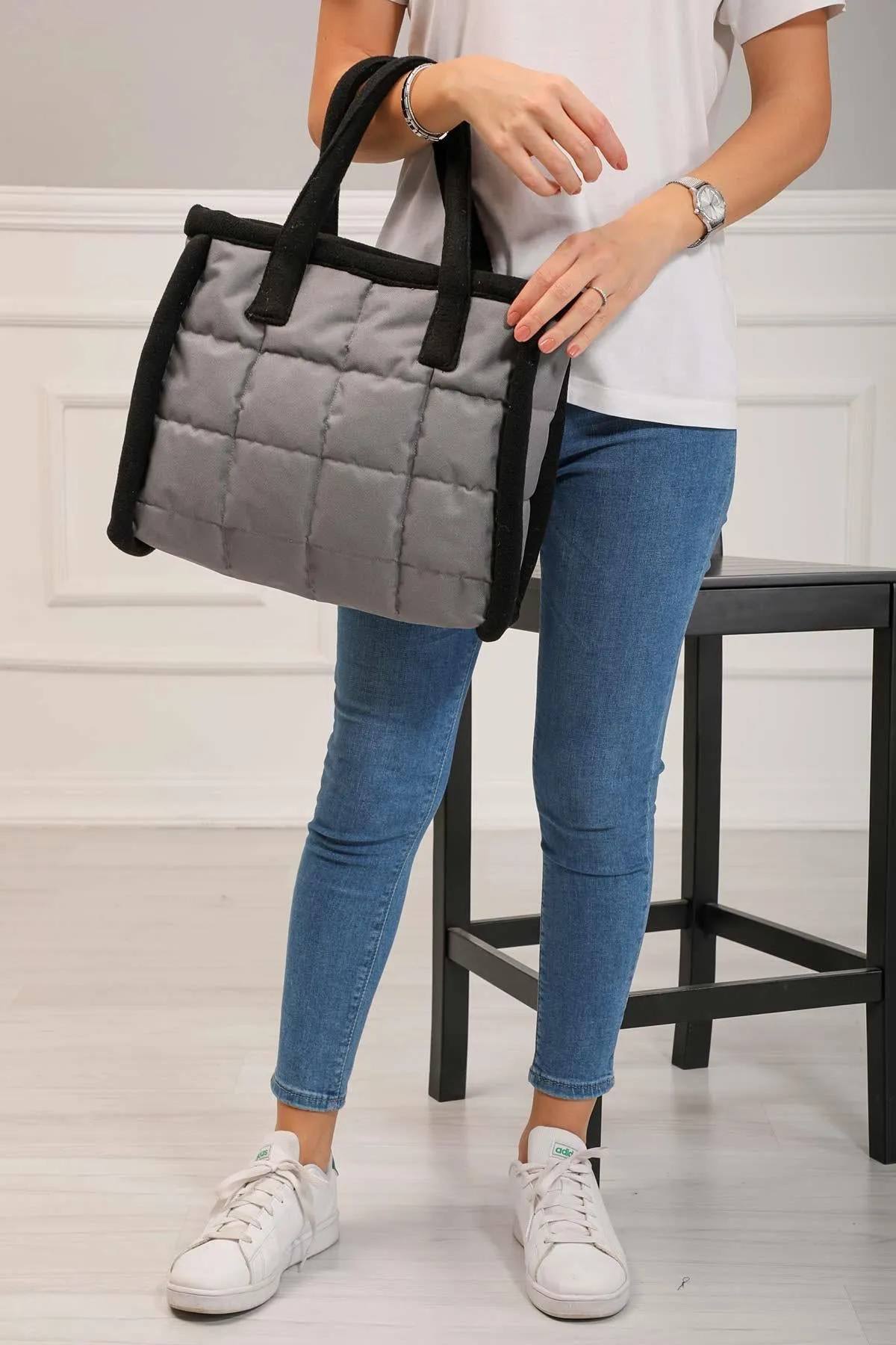 Fleece Framed Quilted Polyamide Canvas Plush Stylish Handbag for Women,CK-15