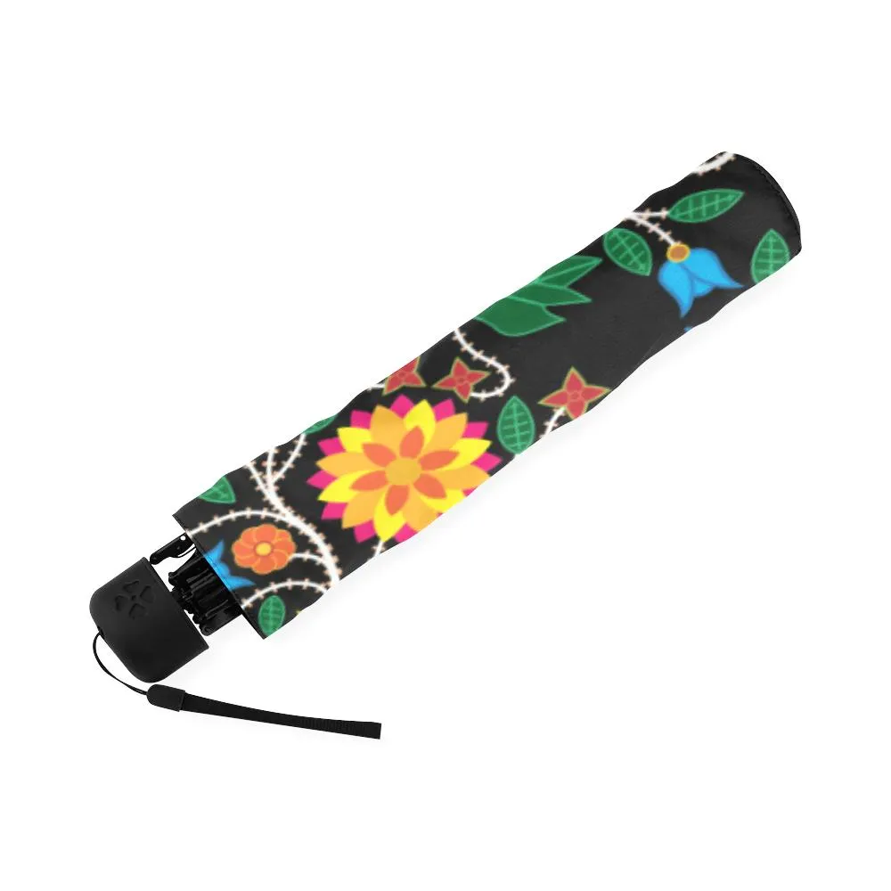 Floral Beadwork Four Clans Foldable Umbrella