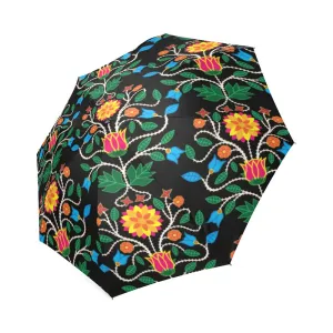 Floral Beadwork Four Clans Foldable Umbrella