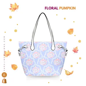 Floral Pumpkin Leather Bag| Perfect Autumn Gift for Her | Elegant & Durable Fashion Tote