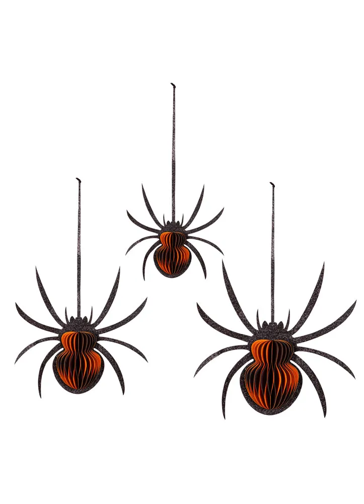 Foldable Paper Spider Hanging Décor Set by Evergreen