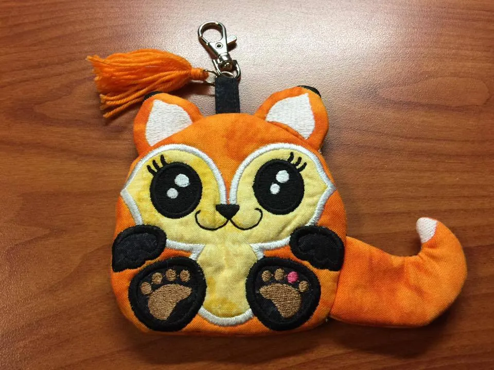 Fox Zipper Purse 4x4 5x5