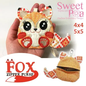 Fox Zipper Purse 4x4 5x5