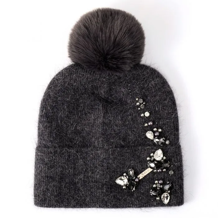 Gem Cluster Fluffy Bobble Hat