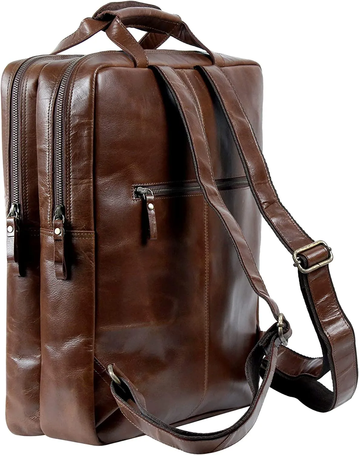 Genuine Buffalo Leather Handle Backpack