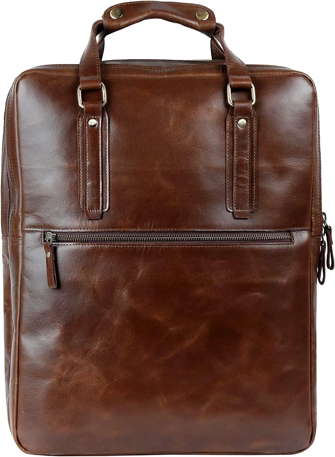 Genuine Buffalo Leather Handle Backpack