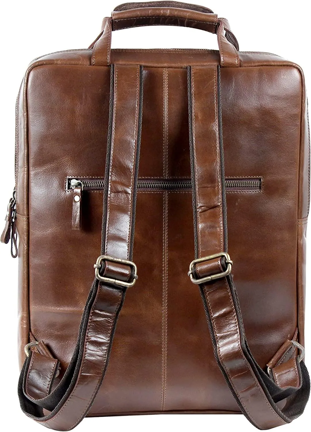 Genuine Buffalo Leather Handle Backpack