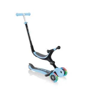 Globber Go Up Foldable Plus Lights Scooter - Pastel Blue (15m – 7y)