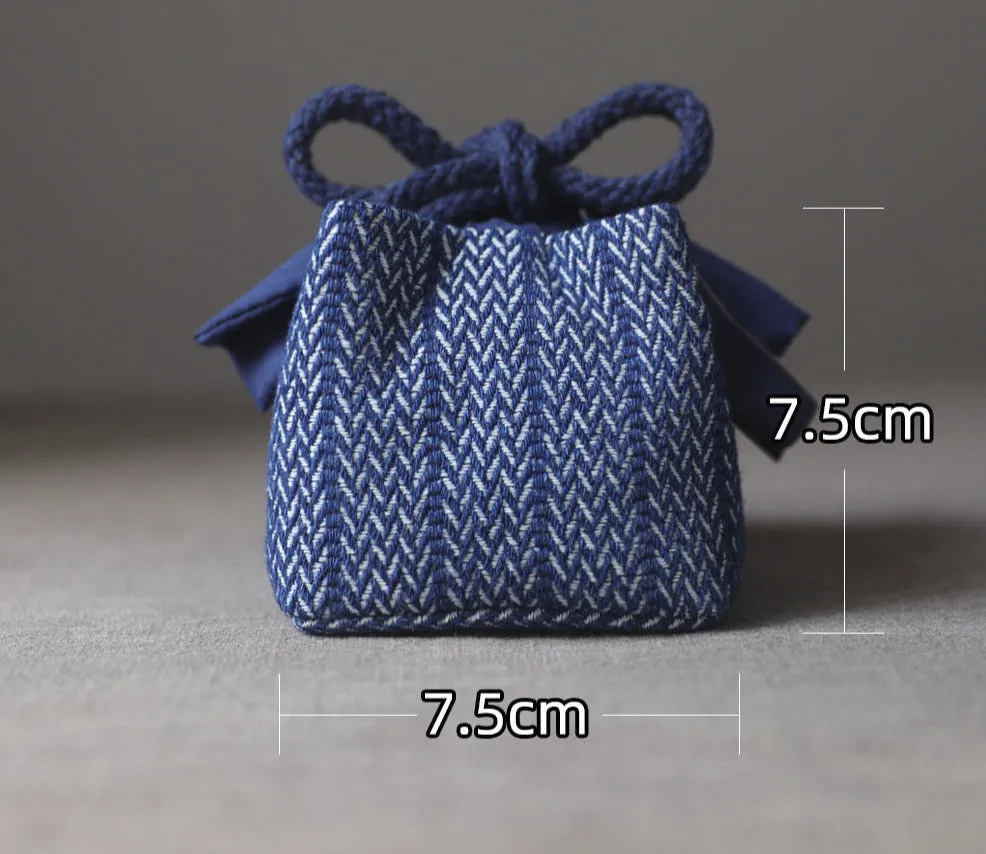 Gohobi Denim Mini Teaware Storage Travel Bag