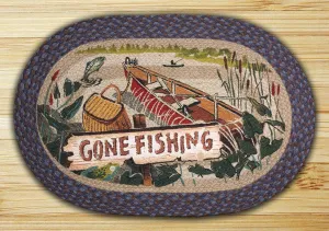 Gone Fishing Oval Patch Rug