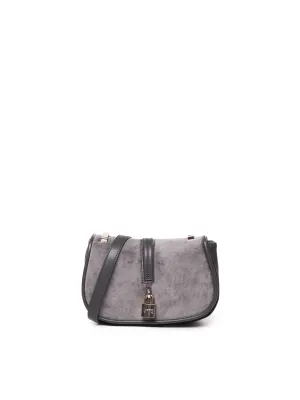 Grey Shoulder Bag with Padlock