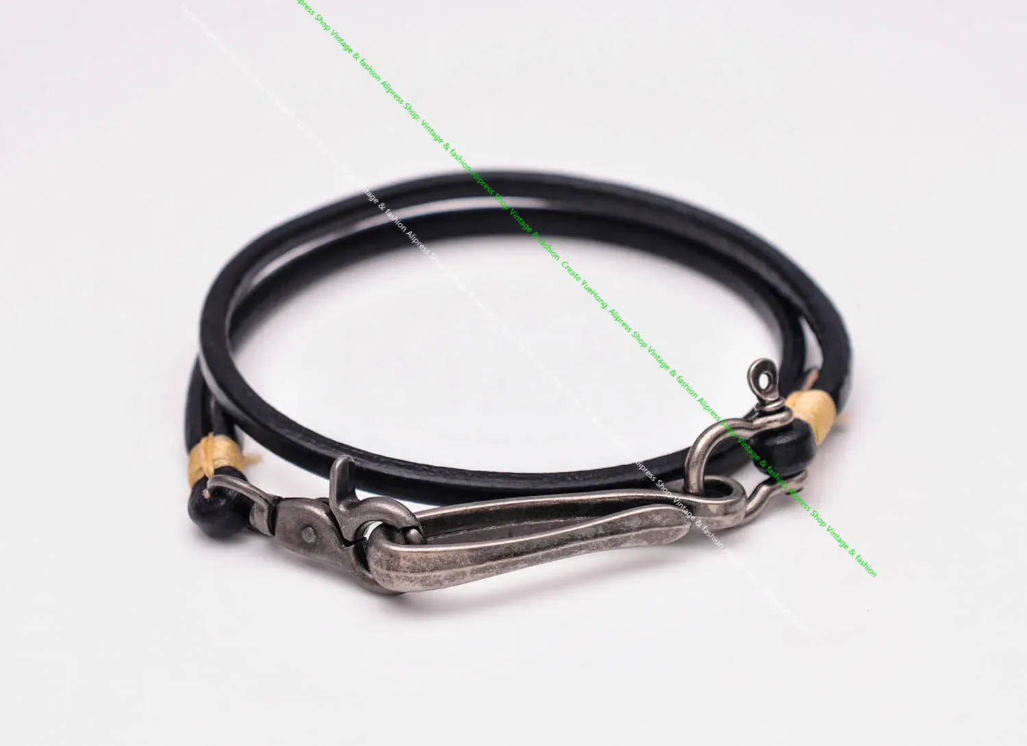 Handmade Cowhide Leather Wallet Chain With Hook Clasp