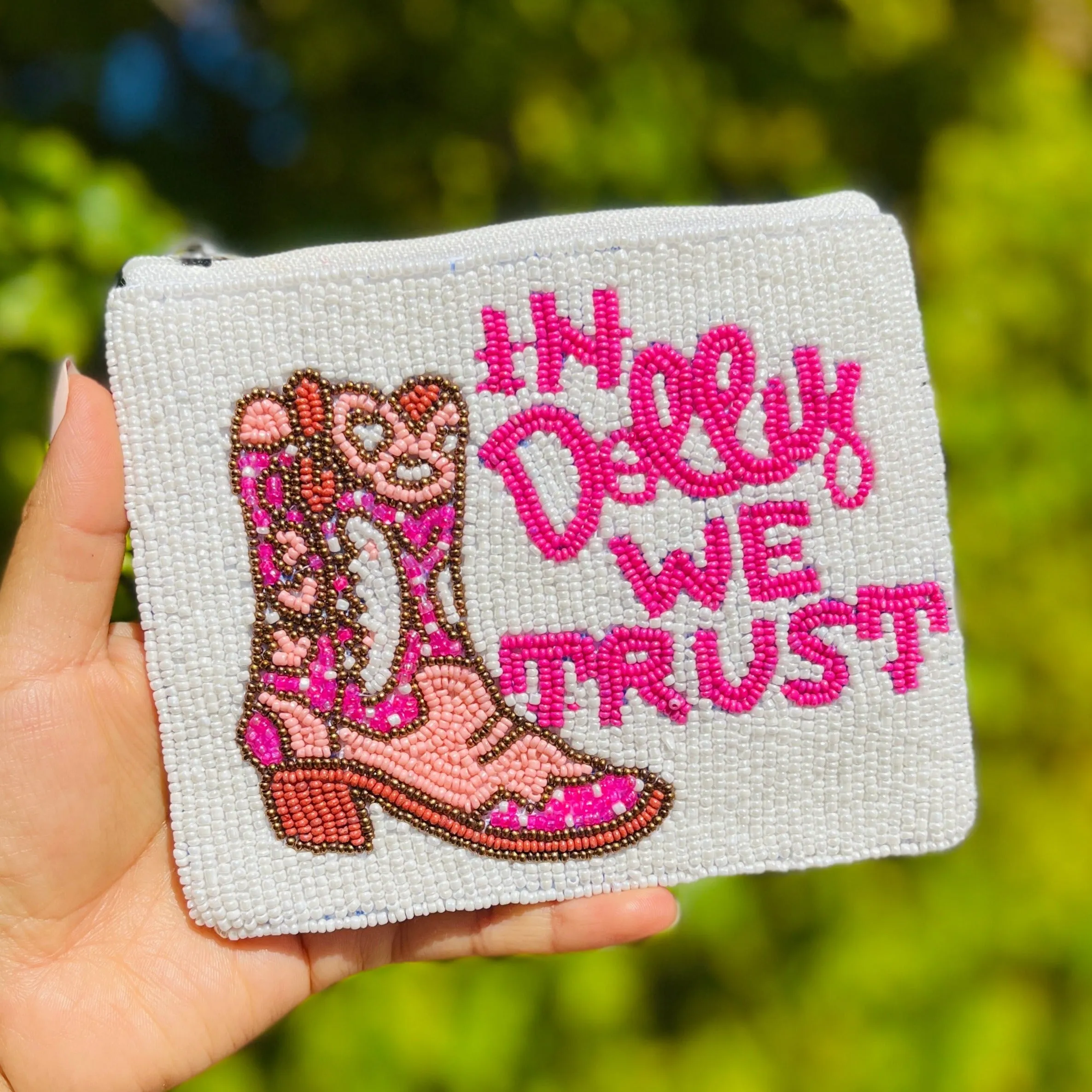 In Dolly We Trust Beaded Coin Purse