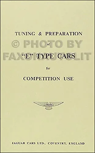 Jaguar E-Type Tuning & Preparation For Competition Use