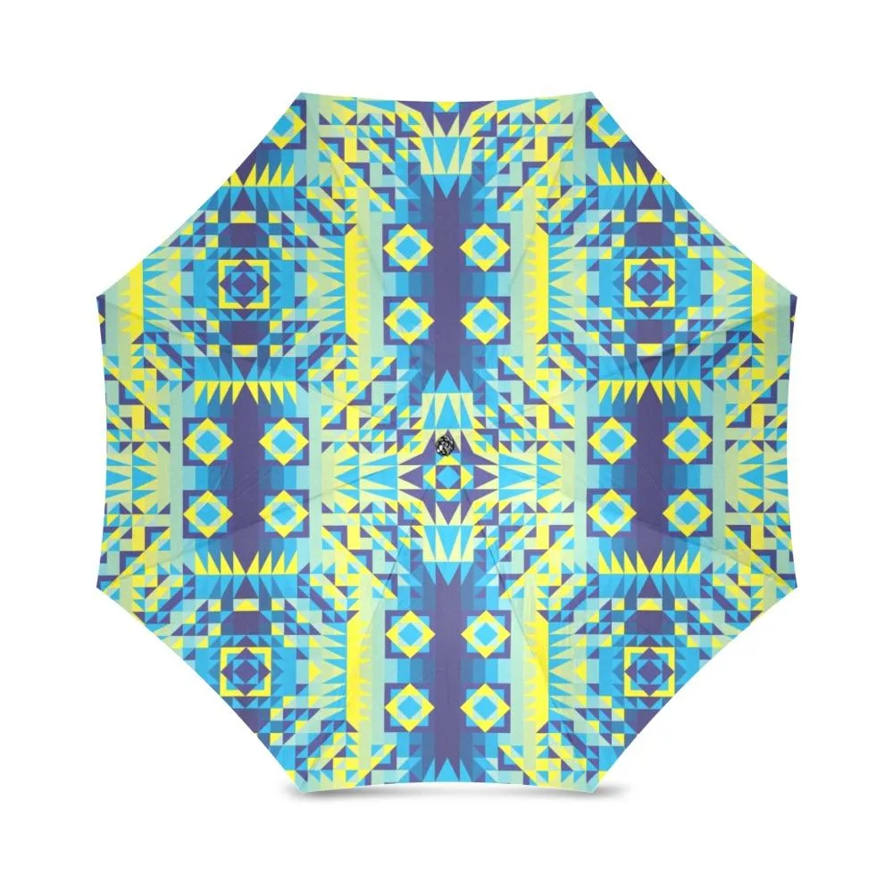 Kaleidoscope Jaune Bleu Foldable Umbrella